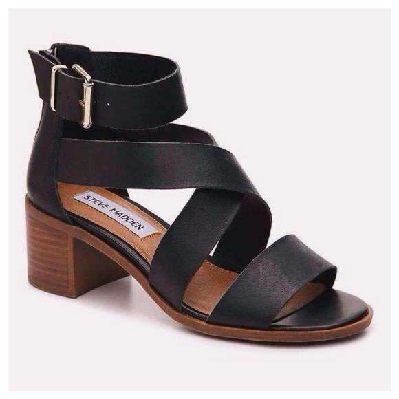Steve Madden Shoes - Steve Madden Raeleen Leather Cross Strap Sandals